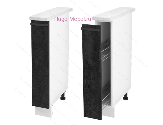 Нижний кухонный шкаф бутылочница 200 Пасаденна (угольный камень)