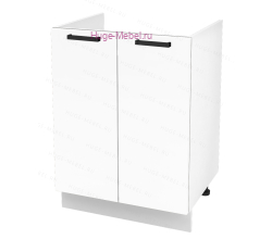 Кухонный шкаф под мойку 600 Пасаденна (белый бриллиант)