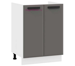 Кухонный шкаф под мойку 600 Призма (асфальт супермат)