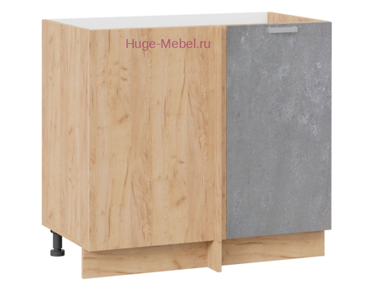 Шкаф кухонный угловой нижний 1000 Бетон (бетон серый) корпус крафт