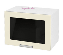 Горизонтальный кухонный стеклянный шкаф 500 Катрин (крем)