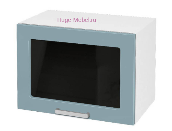 Горизонтальный кухонный стеклянный шкаф 500 Катрин (топаз)