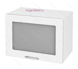 Горизонтальный кухонный стеклянный шкаф 500 Ксения (белый)