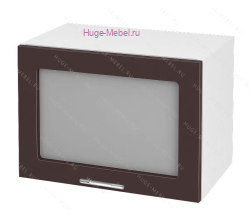 Горизонтальный кухонный стеклянный шкаф 500 Ксения (шоколад)