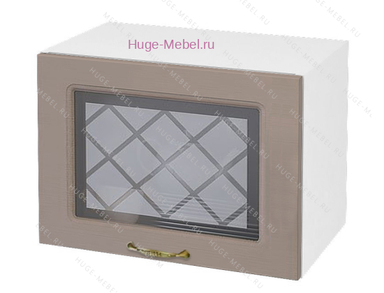 Горизонтальный кухонный стеклянный шкаф 500 Модена (дуб кофе)