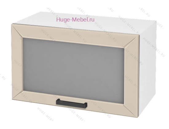 Горизонтальный кухонный стеклянный шкаф 600 Альфа (брюле)