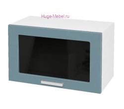 Горизонтальный кухонный стеклянный шкаф 600 Катрин (топаз)