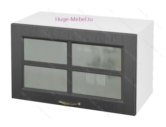 Горизонтальный кухонный стеклянный шкаф 600 Мария (графит)