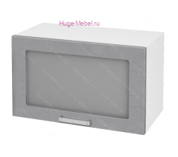 Горизонтальный кухонный стеклянный шкаф 600 Бетон (бетон серый)