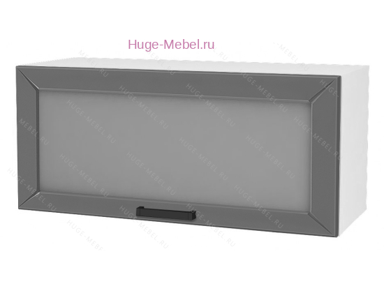 Горизонтальный кухонный стеклянный шкаф 800 Альфа (вулкан)