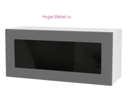 Горизонтальный кухонный стеклянный шкаф 800 Катрин (софт графит)