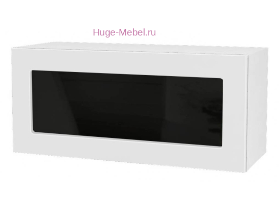 Горизонтальный кухонный стеклянный шкаф 800 Катрин (софт вайт)