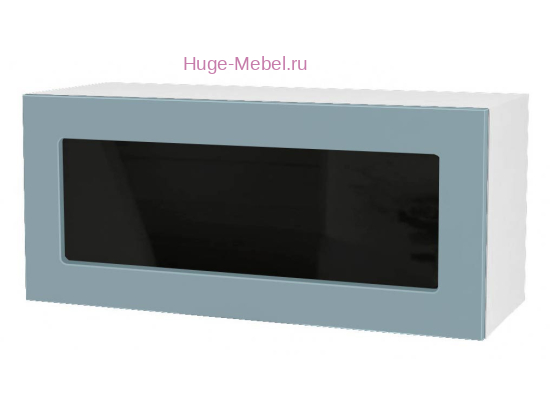 Горизонтальный кухонный стеклянный шкаф 800 Катрин (топаз)