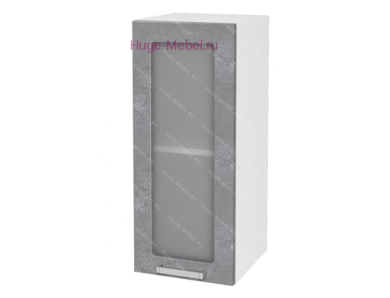 Кухонный шкаф верхний со стеклом 300 Бетон (бетон серый)