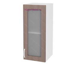 Кухонный шкаф верхний со стеклом 300 Дина (шимо темный)