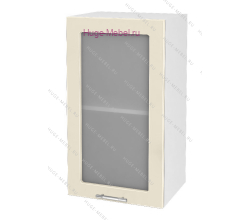 Кухонный шкаф верхний со стеклом 450 Ксения (ваниль)