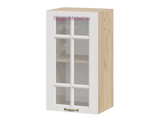 Кухонный шкаф верхний со стеклом 400 Мария (крафт/белый)