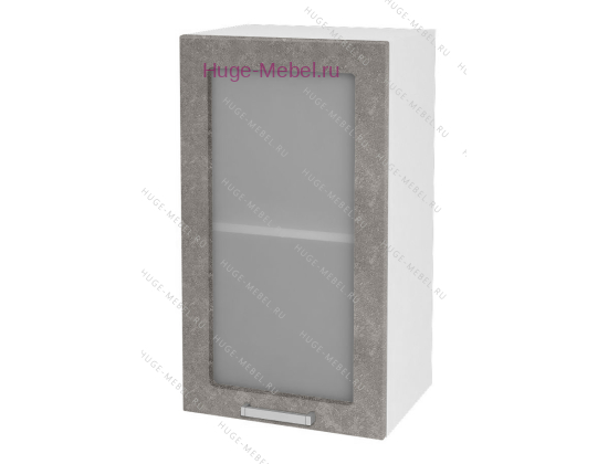 Кухонный шкаф верхний со стеклом 450 Бетон (бетон серый)