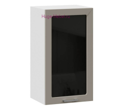 Кухонный шкаф верхний со стеклом 400 Катрин (циркон)