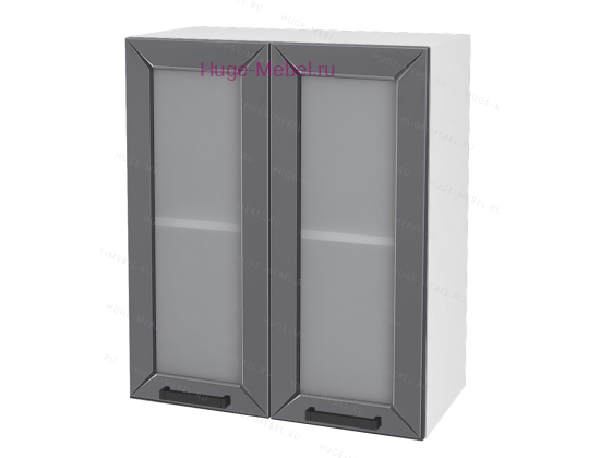 Кухонный шкаф верхний со стеклом 600 Альфа (вулкан)