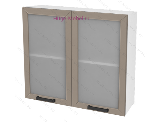 Кухонный шкаф верхний со стеклом 800 Альфа (латте)