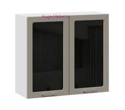 Кухонный шкаф верхний со стеклом 800 Катрин (циркон)