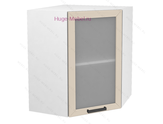 Угловой шкаф подвесной со стеклом 600 Альфа (брюле)