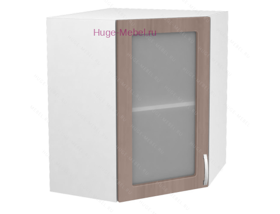 Угловой шкаф подвесной со стеклом 600 Дина (шимо темный)