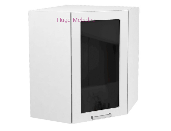 Угловой шкаф подвесной со стеклом 550 Катрин (софт вайт)