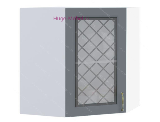 Угловой шкаф подвесной со стеклом 550 Модена (дуб серый)