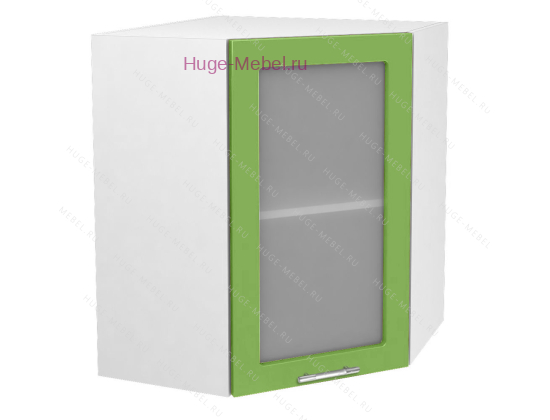 Угловой шкаф подвесной со стеклом 600 Ксения (олива)