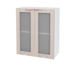Кухонный шкаф верхний со стеклом 600 Дина (шимо светлый)