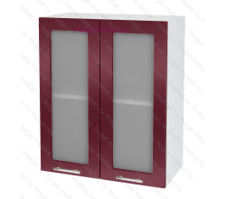 Кухонный шкаф верхний со стеклом 600 Ксения (бордо)