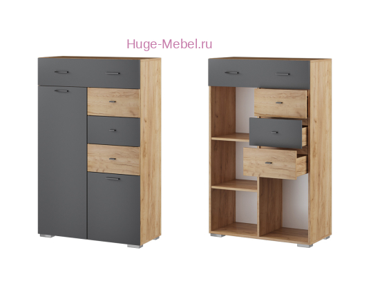 Высокий комод "Дублин" графит