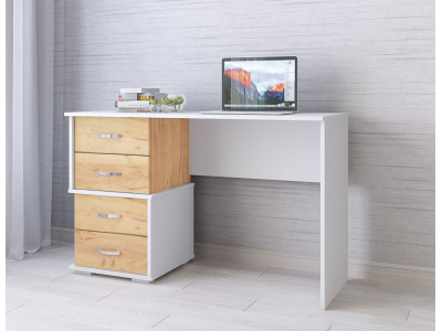 Стол письменный "Сити-2 белый/крафт"