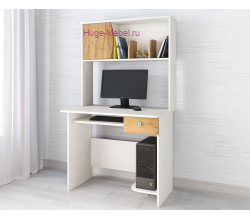 Стол компьютерный "Грета-4 белый/крафт"