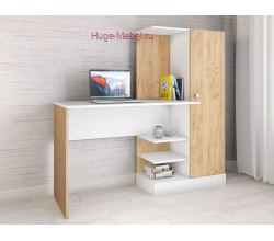 Стол компьютерный "Квартет-6 белый/крафт"