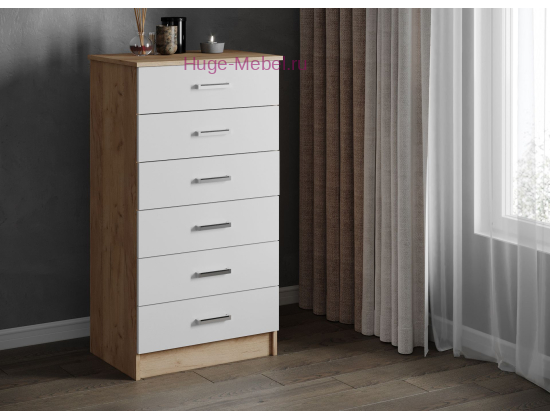 Комод "Катрин 4 белый/крафт"