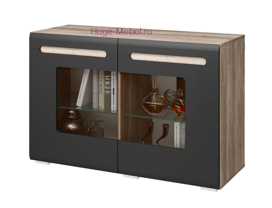 Комод со стеклом "Наоми КМ-10" графит