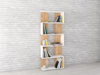 Стеллаж "Ромео-1 крафт/белый" Стеллаж "Ромео-1 крафт/белый"