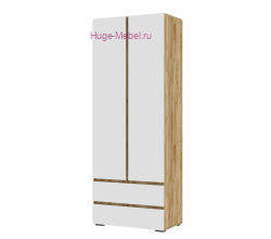 Шкаф 2-х створчатый "Хелен ШК 01" белый+крафт