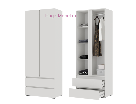 Шкаф 2-х створчатый "Хелен ШК 01" белый