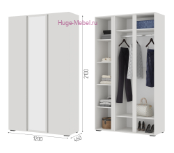 Шкаф 3-х створчатый "Хелен ШК 02" белый