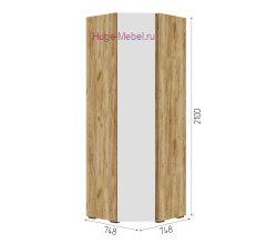 Угловой шкаф "Хелен ШК 04" белый+крафт