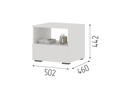 Прикроватная тумба "Хелен ТБ 01" белая Прикроватная тумба "Хелен ТБ 01" белая