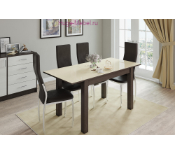 Раскладной стол "Бруно" 110х70 см венге/лакобель ваниль