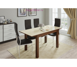 Раскладной стол "Бруно" 110х70 см орех шоколадный/лакобель ваниль