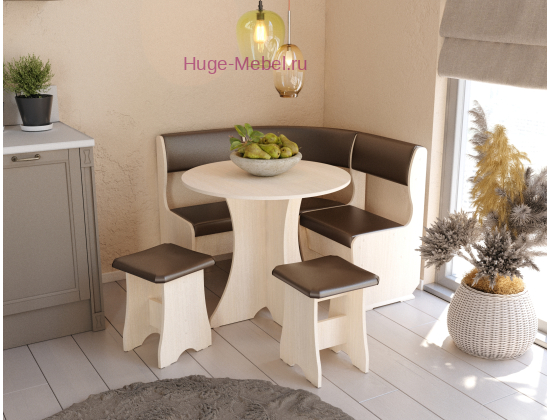 Кухонный уголок "Андрей-1 дуб/шоколад"