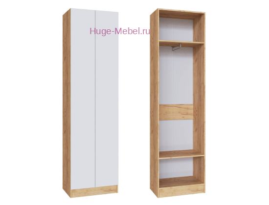 Шкаф платяной "Руэлла" белый +дуб крафт