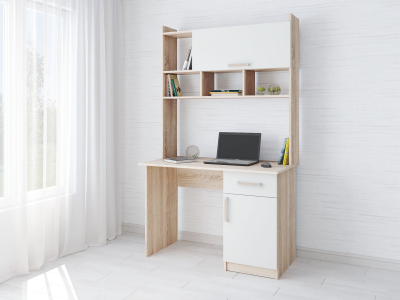 Стол компьютерный "Квартет-10 сонома/белый" Стол компьютерный "Квартет-10 сонома/белый"